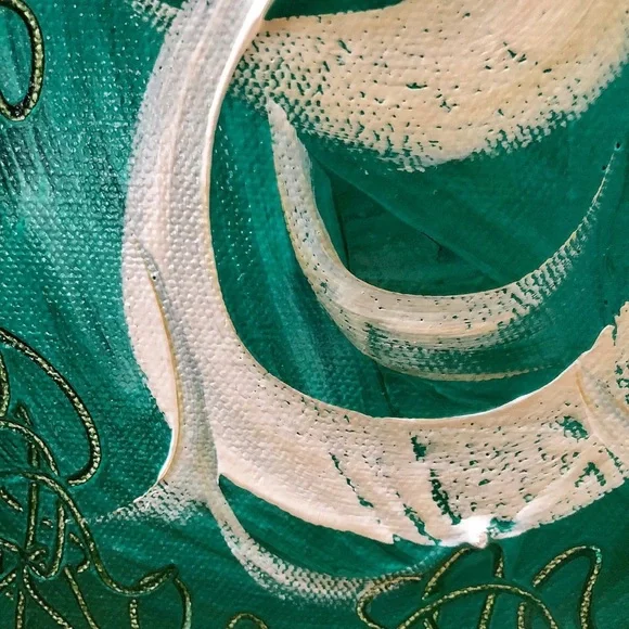 Abstract Teal and Gold Wall Art